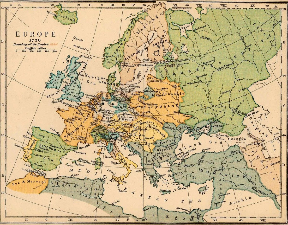 Europe map 1730 Europe map 1730