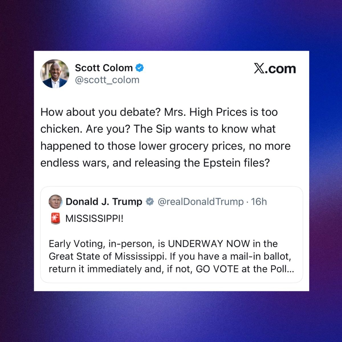 Scott Colom challenges Donald Trump to debate (photo 2 of 2)