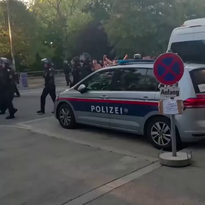 Beitar Jerusalem fans march in Vienna