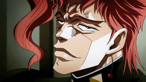 Anime character red hair dramatic face