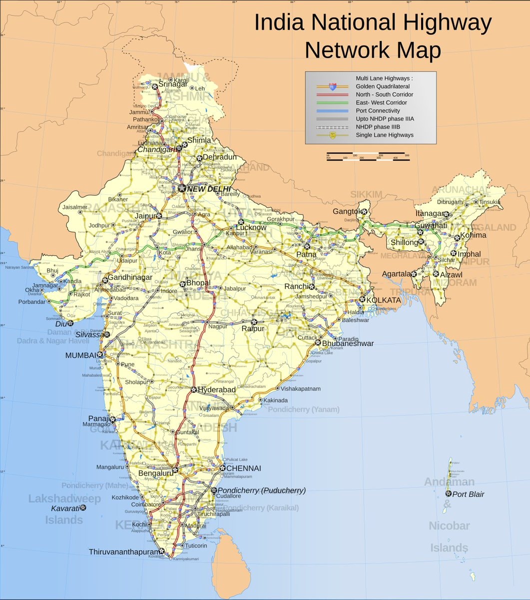 India National Highway Network Map