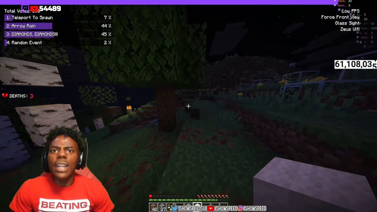 IShowSpeed Minecraft creeper explosion
