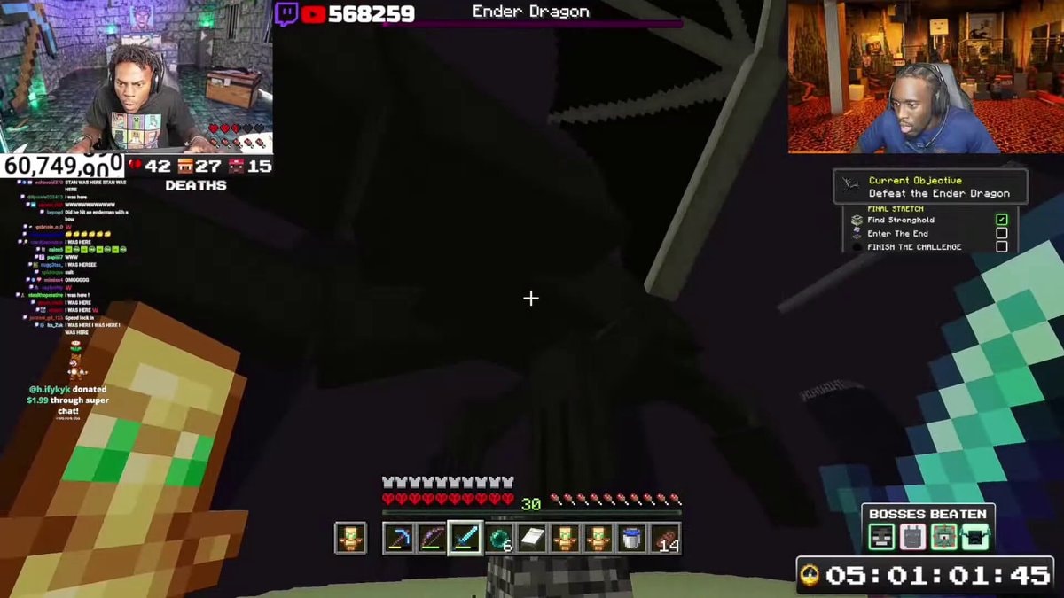 IShowSpeed Kai Cenat Hardcore Minecraft marathon