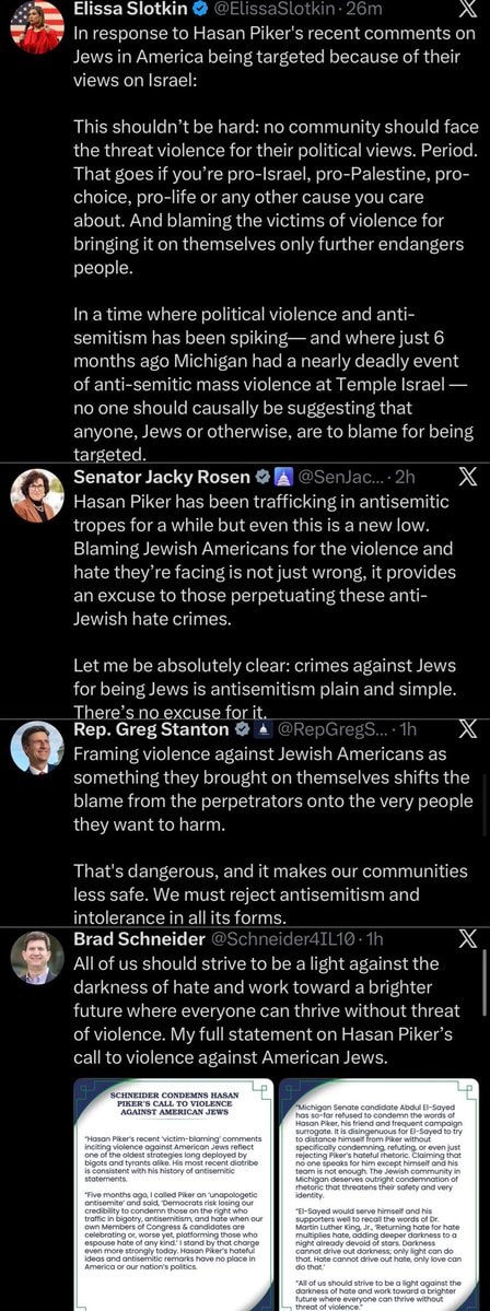 Politicians issue statements on Hasan Piker