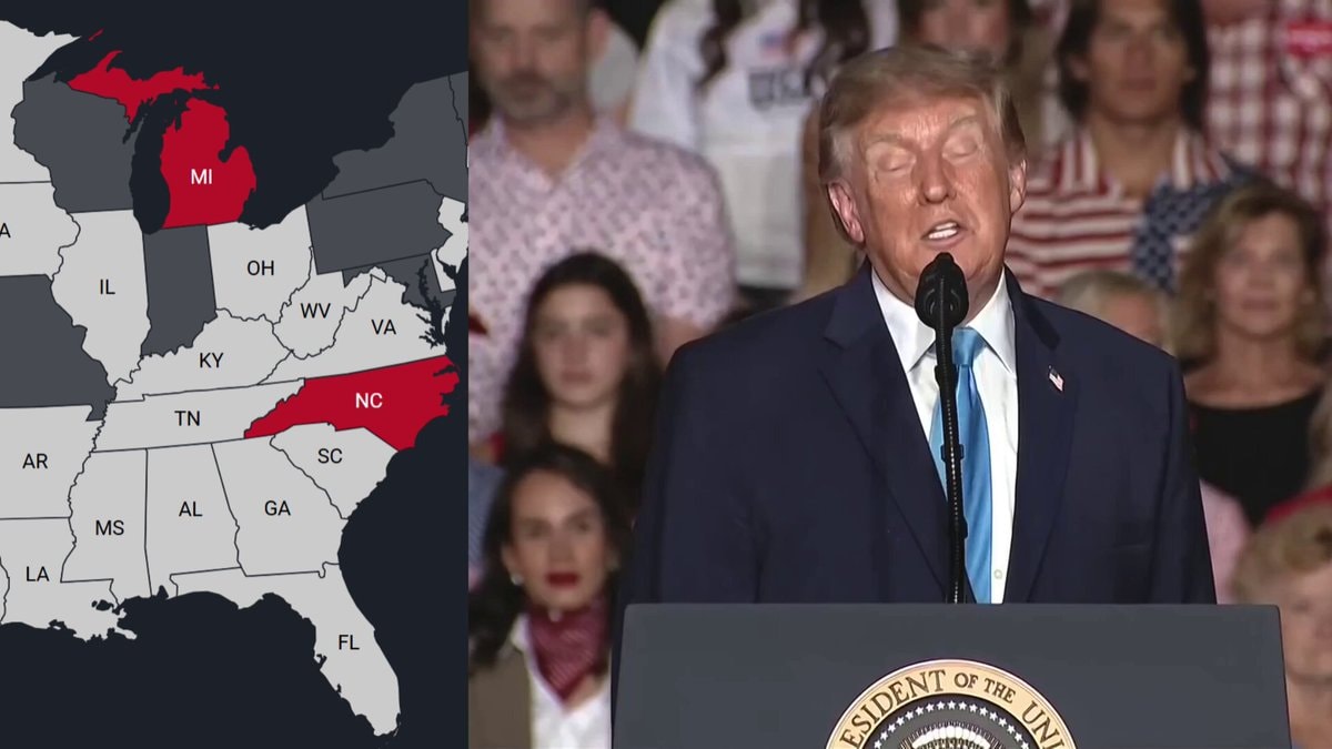 Donald Trump speaks on Michigan and North Carolina election lawsuits
