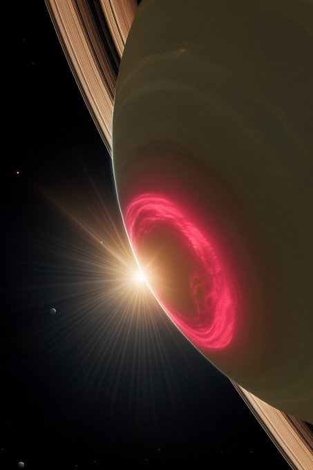 Aurora Borealis at Saturn's North Pole