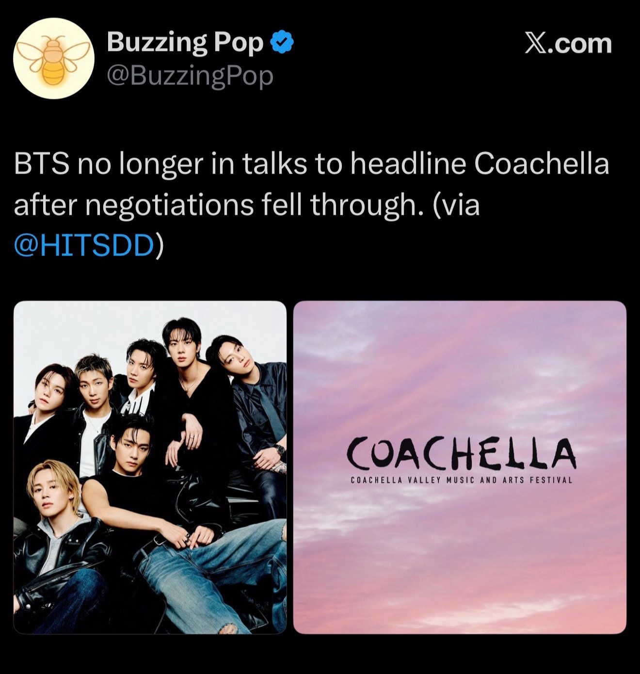 BTS Coachella negotiations end