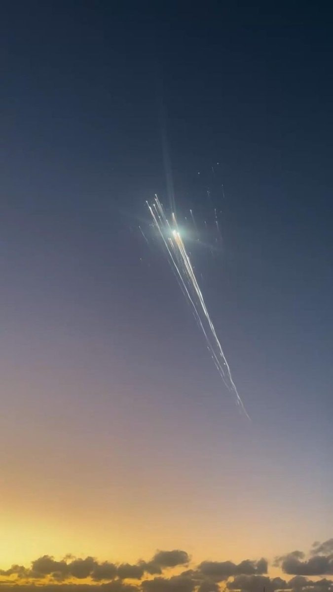 fireworks and flares in the sky