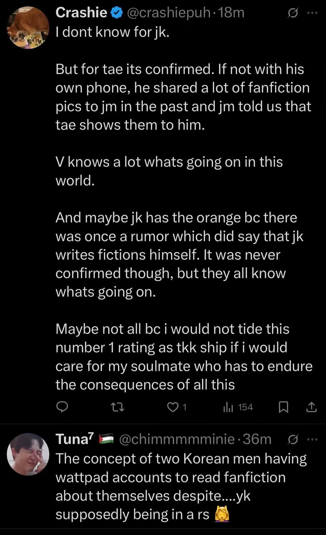 Jungkook fake username reaction (photo 3 of 3)