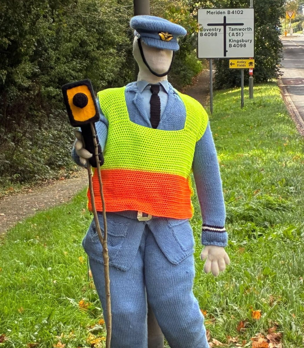 Knitted traffic wardens England