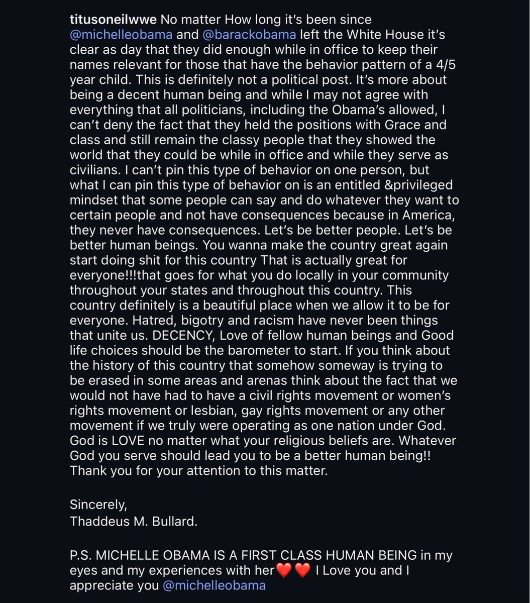 Titus O'Neil Michelle Obama defense (photo 2 of 2)
