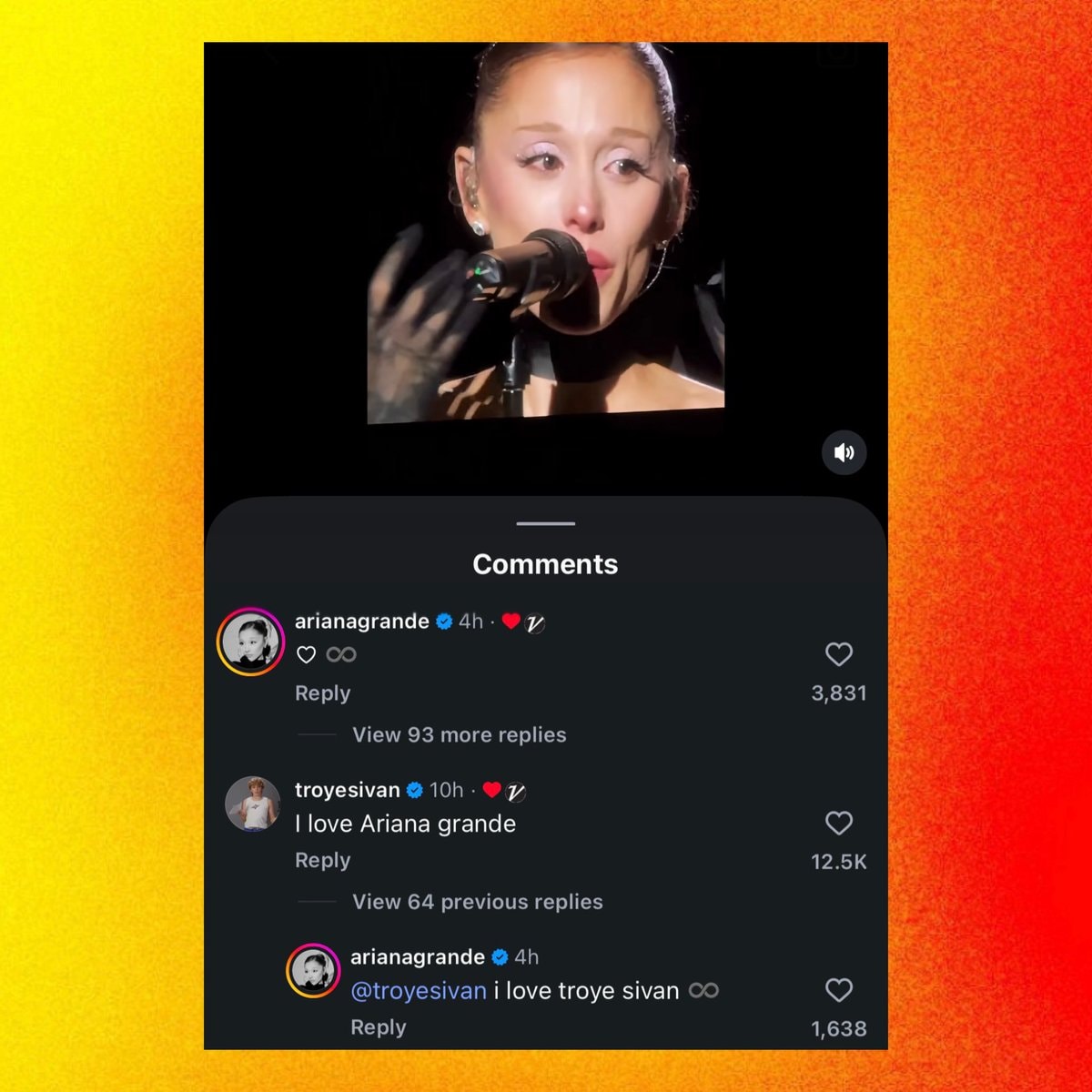 Troye Sivan comments on Ariana Grande tour post (photo 2 of 2)