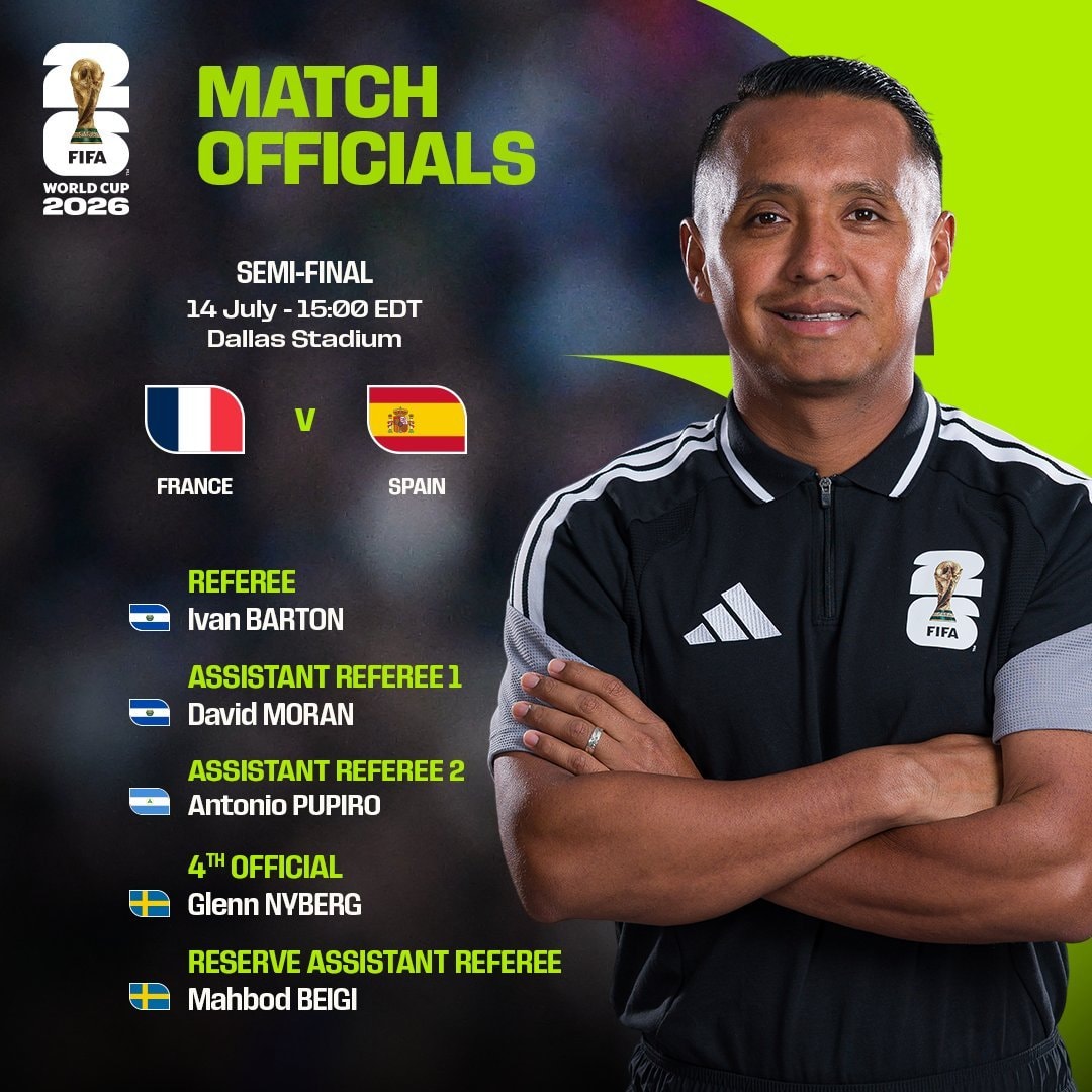 France vs Spain World Cup 2026 referees