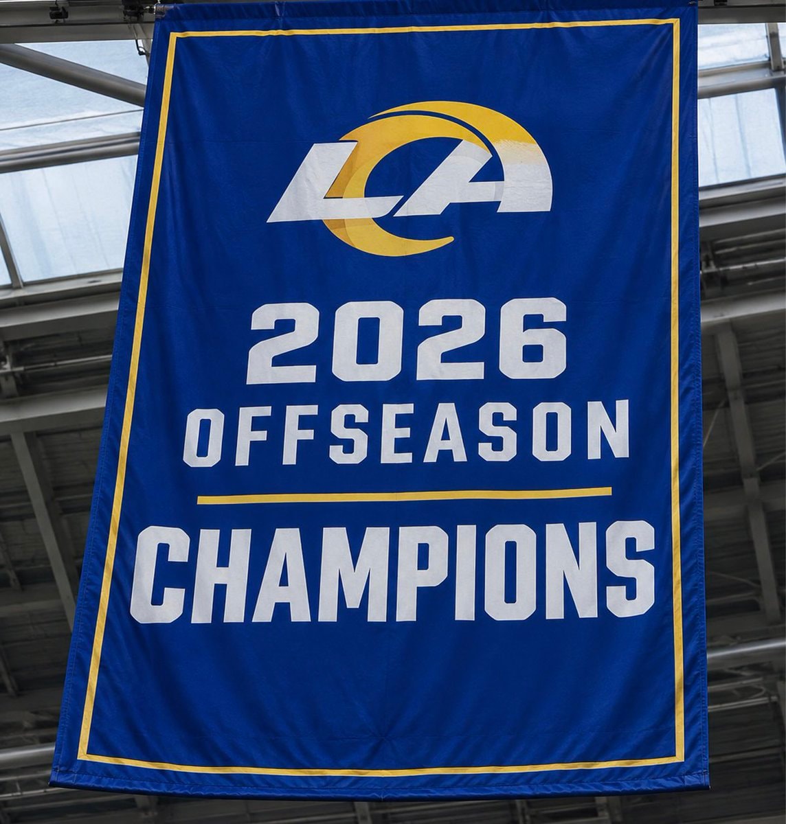 Rams banner at SoFi