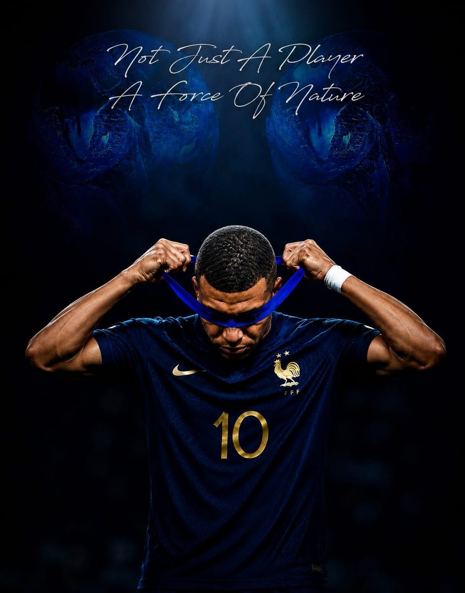 Kylian Mbappe blue jersey ribbon edit