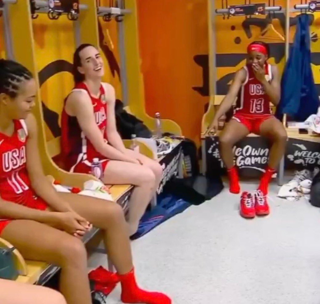 Jackie Young Caitlin Clark locker room moment
