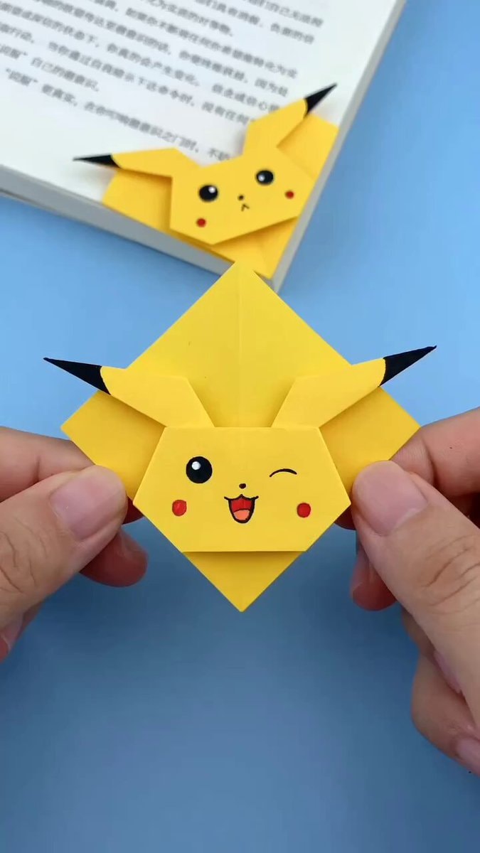 Pikachu origami bookmark tutorial