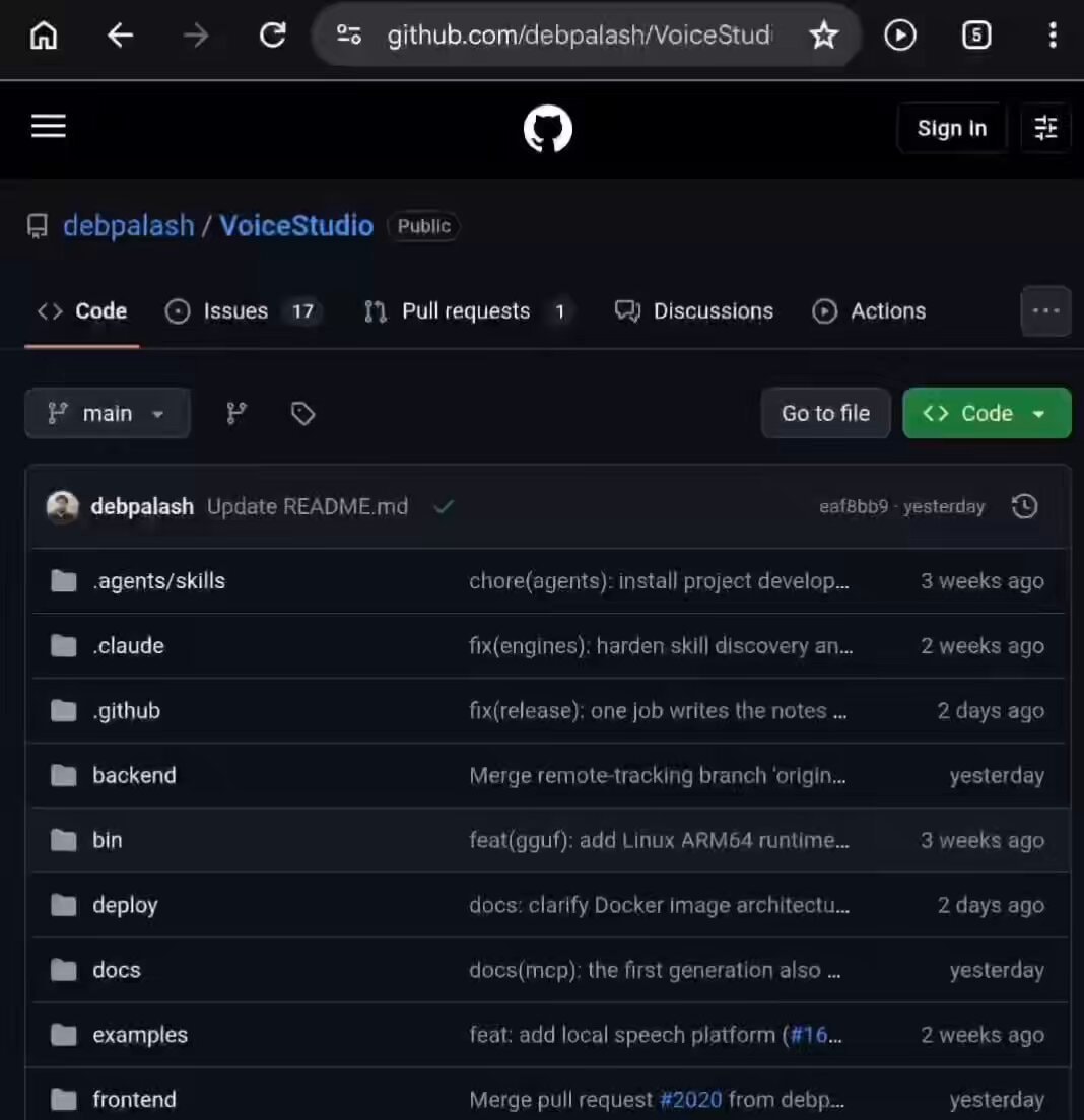 VoiceStudio GitHub local ElevenLabs alternative