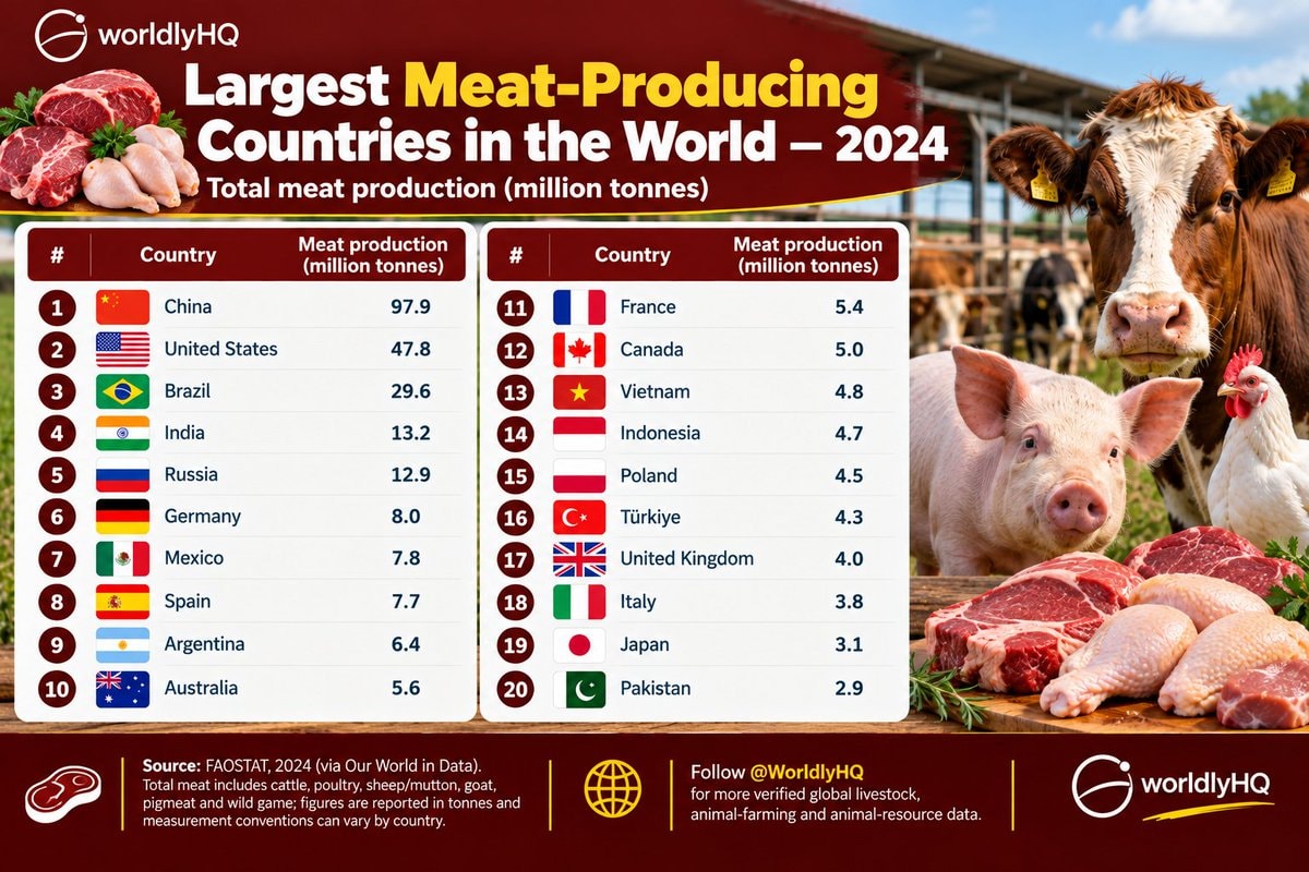 Largest Meat-Producing Countries 2024