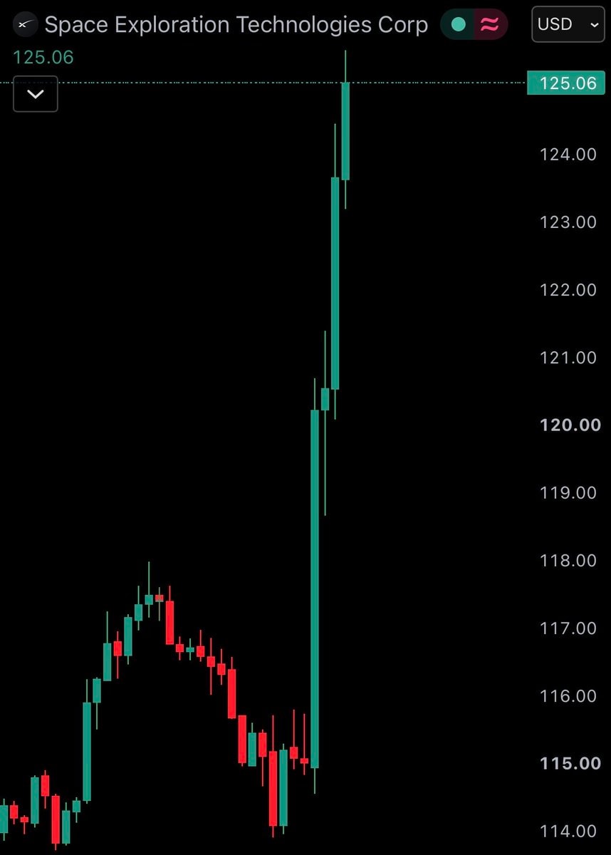 SpaceX stock chart surge SpaceX stock chart surge