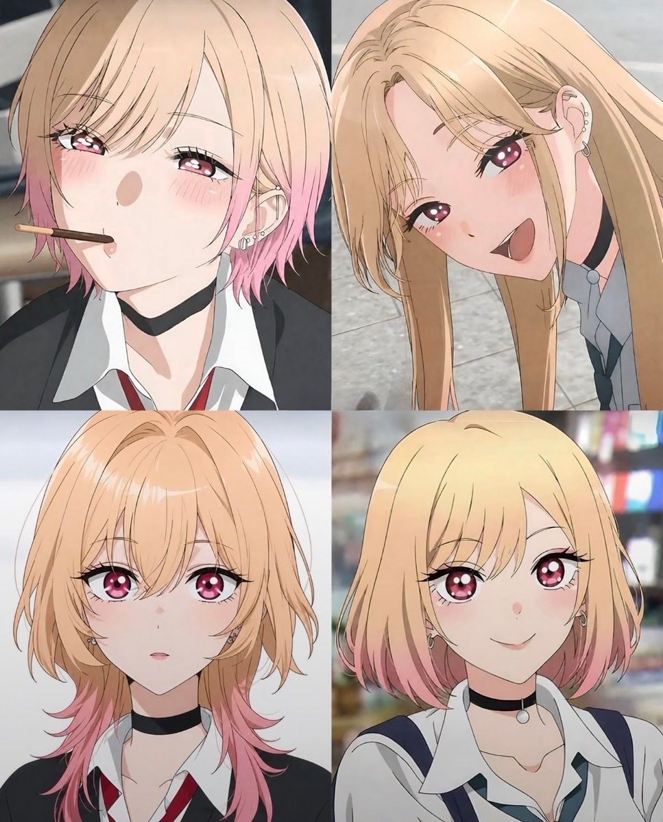 Marin with different hairstyles Marin with different hairstyles