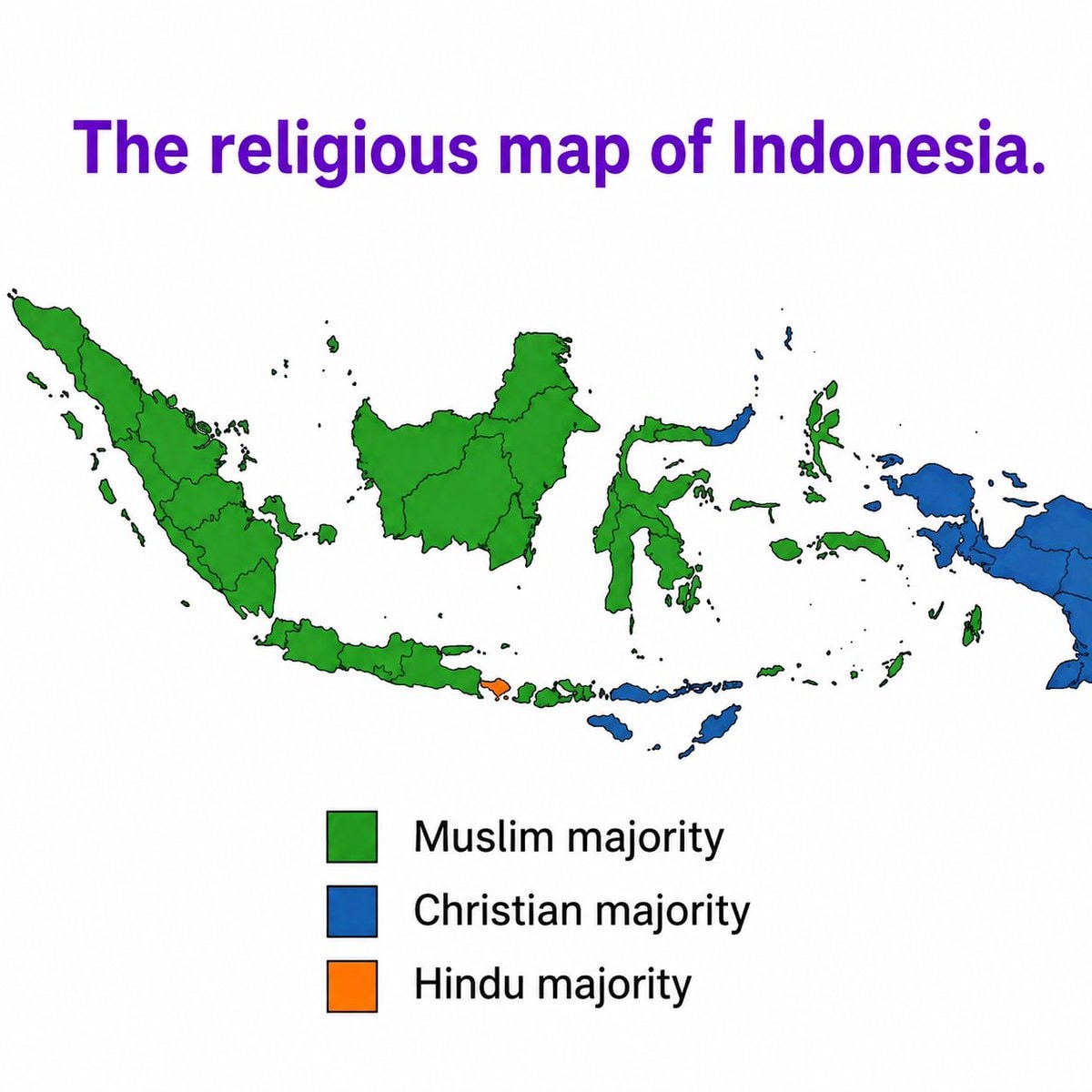 Indonesia religious map
