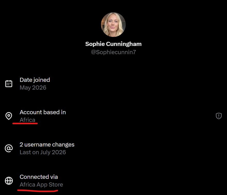 Sophie Cunningham impersonator scam