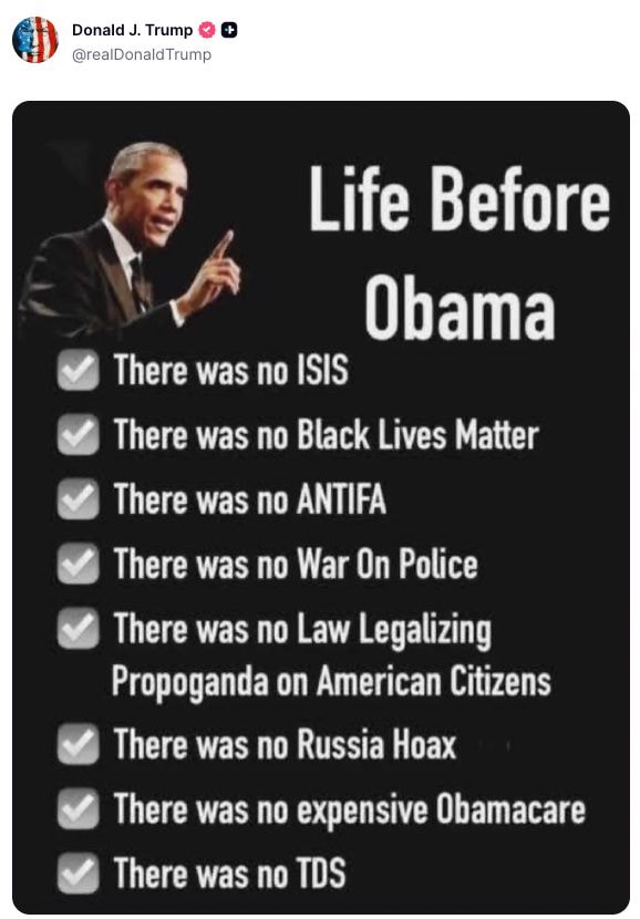 Trump Obama list meme