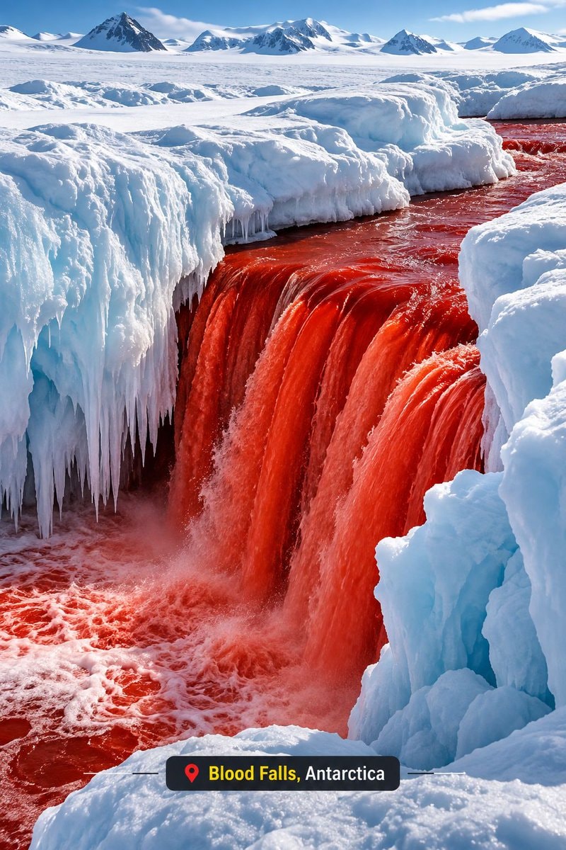 Blood Falls at Taylor Glacier, Antarctica