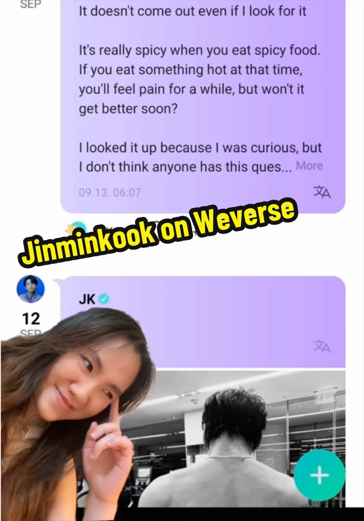 Jimin summons Jinkook on Weverse