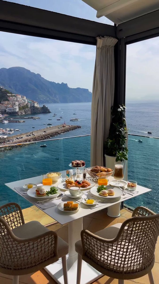 Amalfi Coast Italy breakfast view
