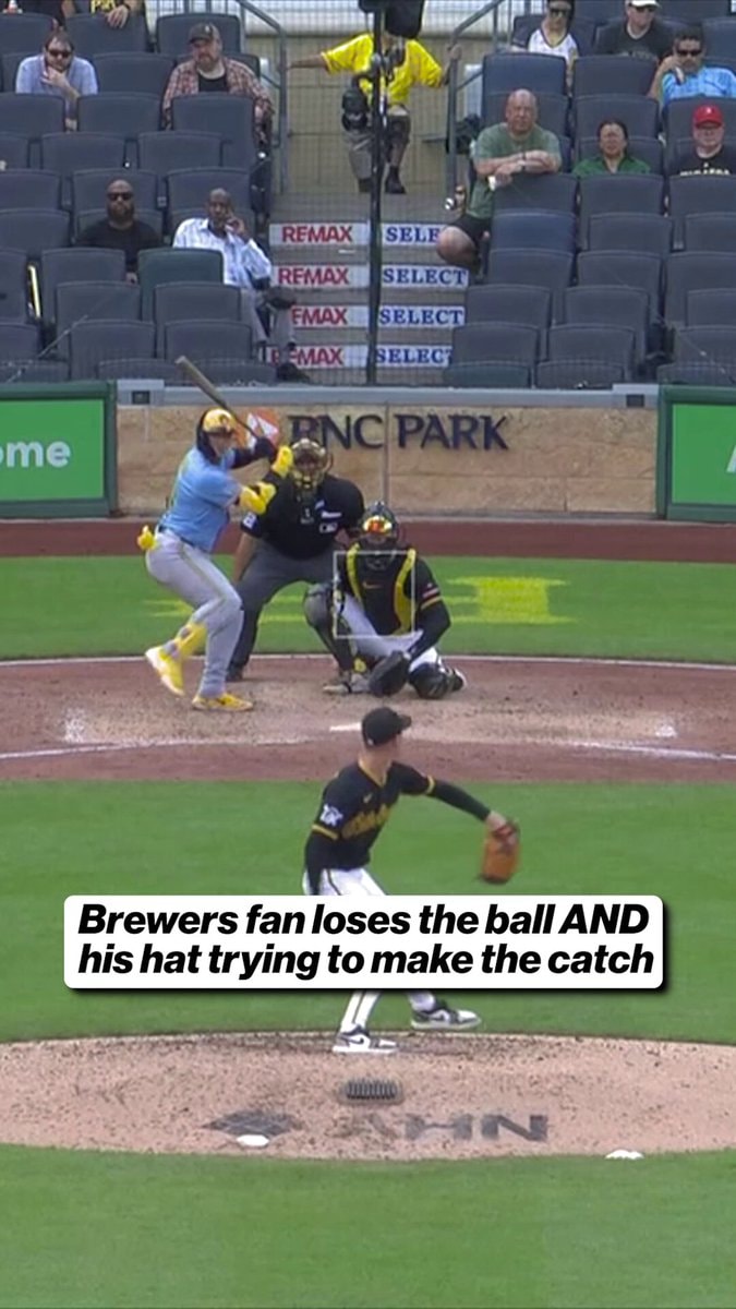 Brewers fan misses home run
