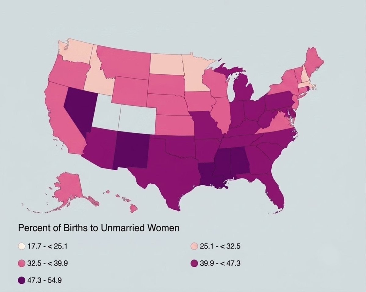 US births to unmarried mothers map US births to unmarried mothers map