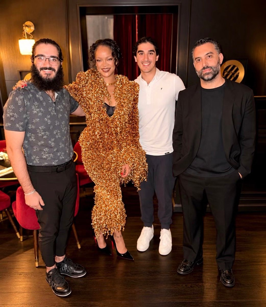 Rihanna with Nelson and Eddy Angélil