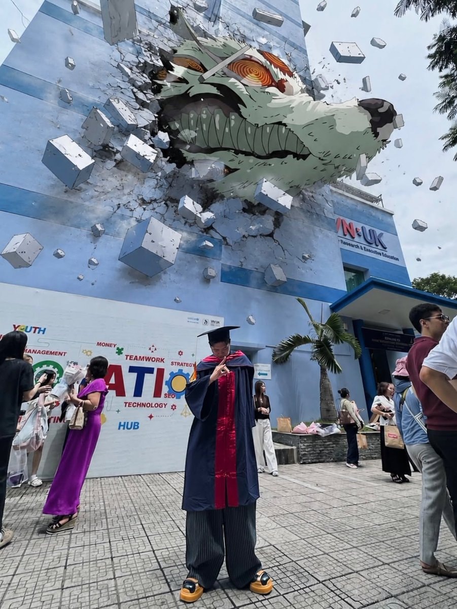 anime wolf head graduation photo