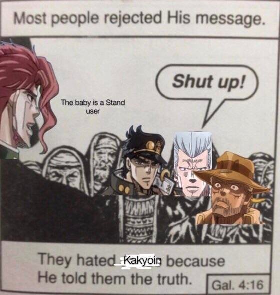 Kakyoin JoJo's Bizarre Adventure meme