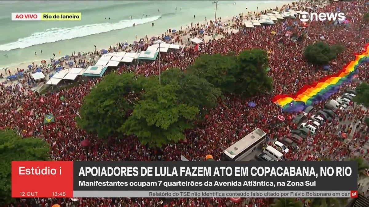 Lula supporters Copacabana Beach Brazil