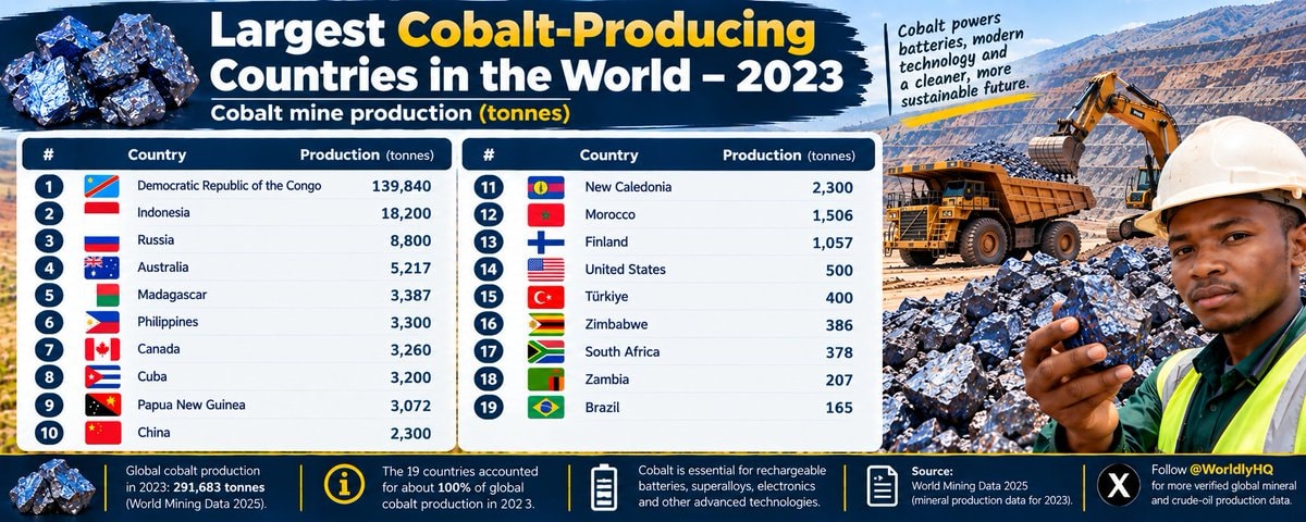 Largest Cobalt-Producing Countries 2023 Largest Cobalt-Producing Countries 2023