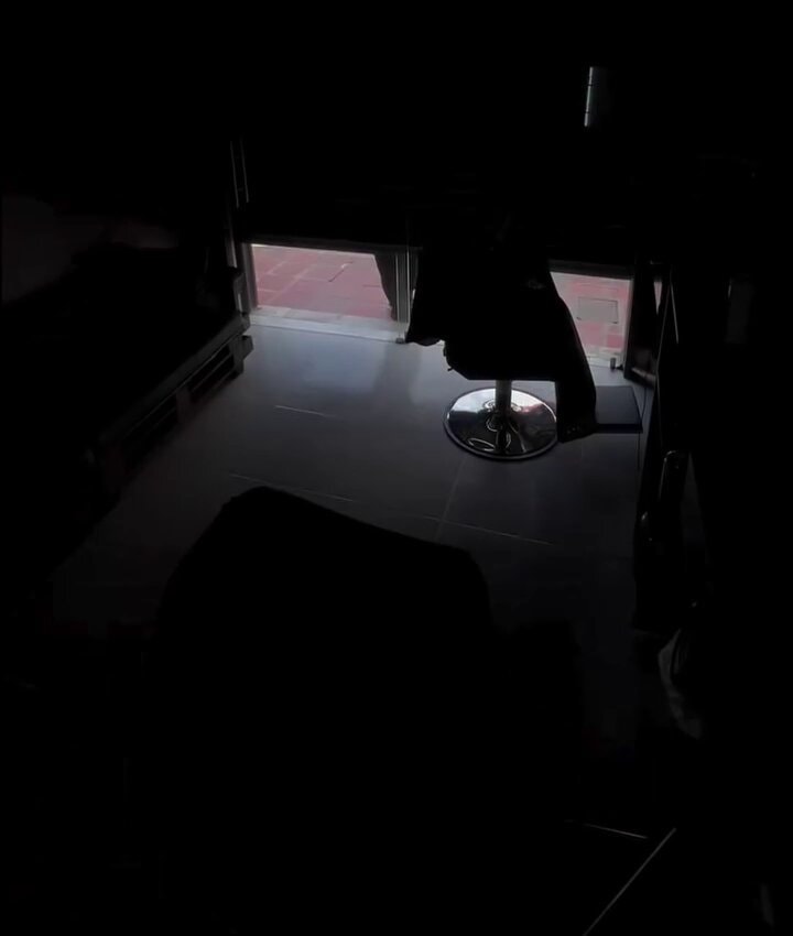 barber chair in dim room