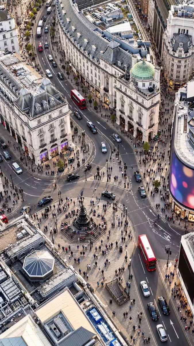 aerial view london england