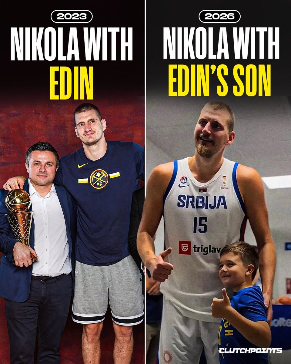 Nikola Jokic meets Edin Avdić's son Isak