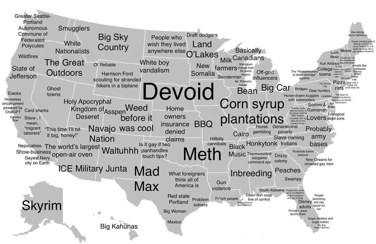 How Americans see America map