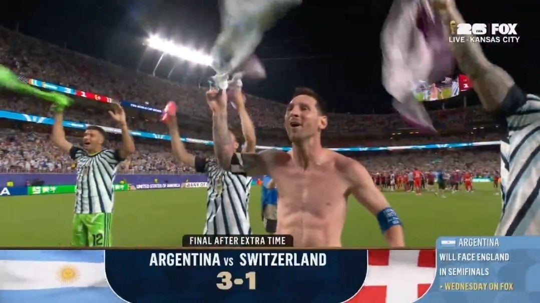 Messi Argentina Switzerland victory celebration