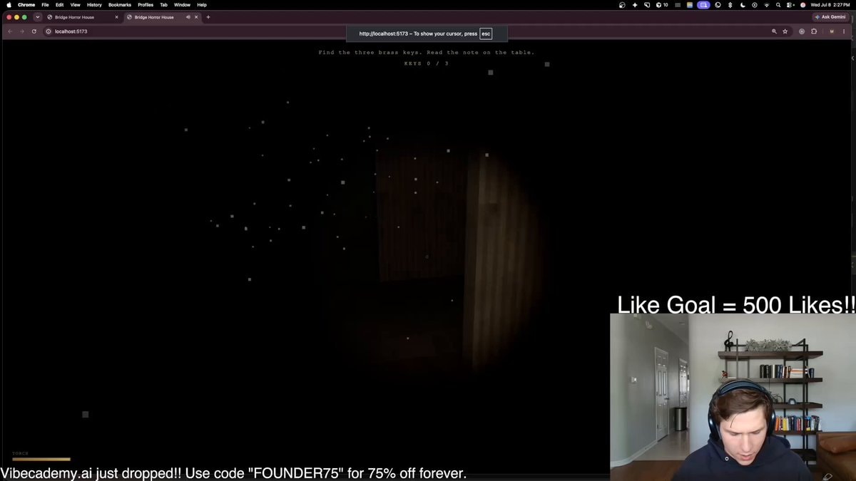 Grok 4.5 horror game monster