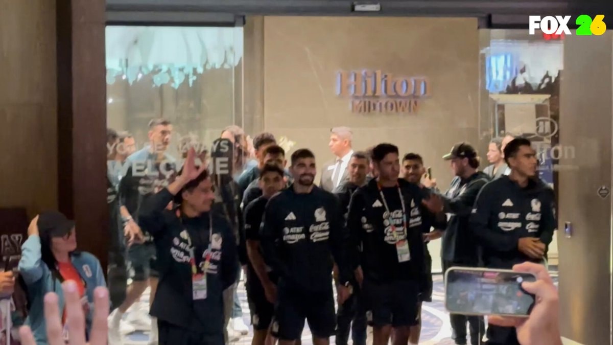 Mexico national team greets fans at hotel
