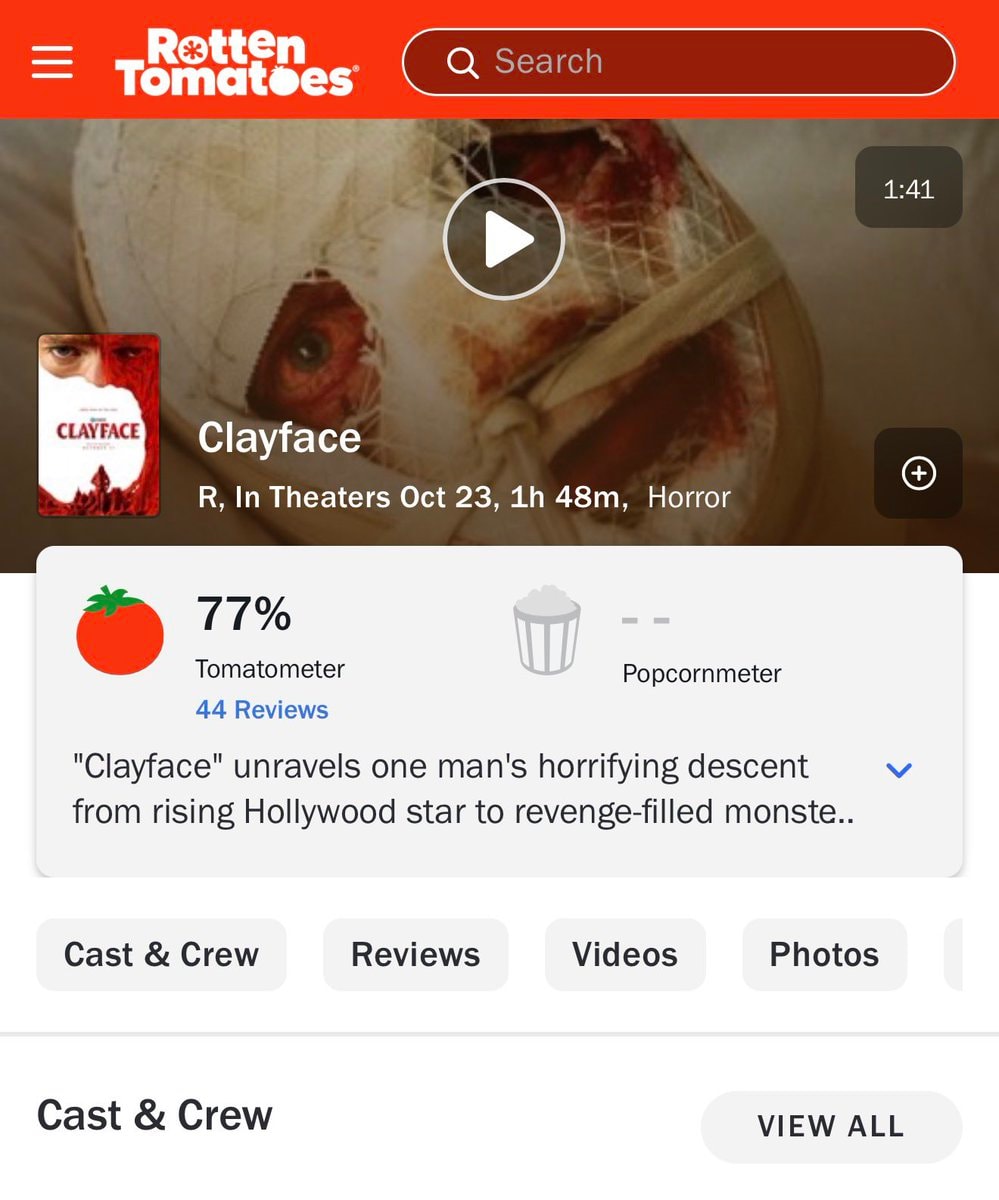 Clayface Rotten Tomatoes score