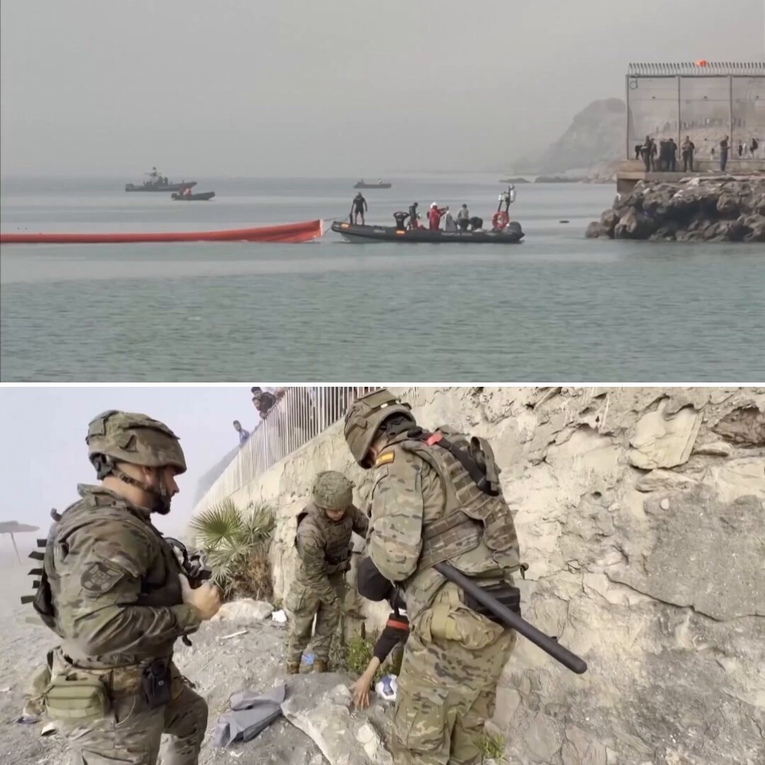 Spain installs floating barrier off Ceuta