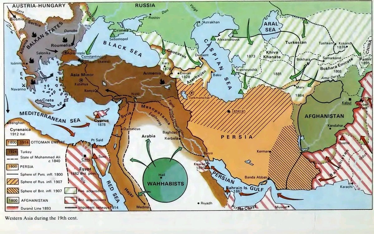 western asia 19th century map