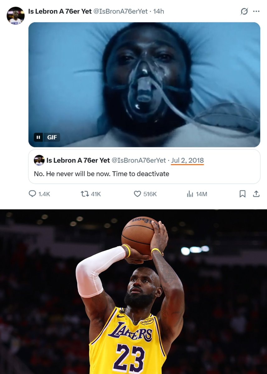 LeBron James 76er fan tweet