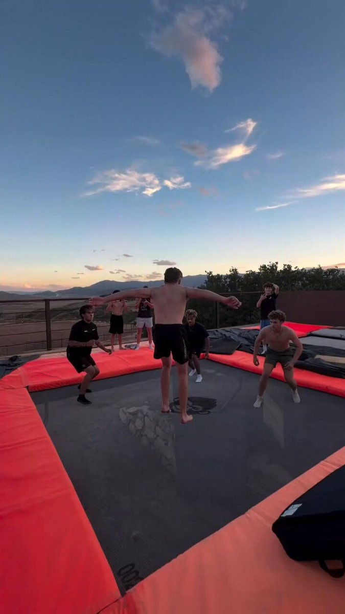 Trampoline group stunt